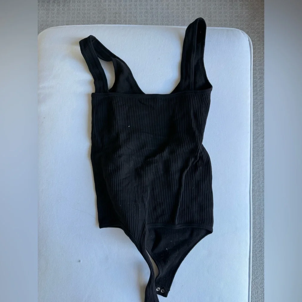 Free People Black Ribbed Shapewear Bodysuit